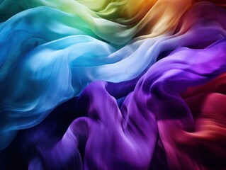Obraz premium a rainbow colored fabric in a wave