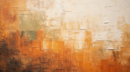 a wall with orange and white paint