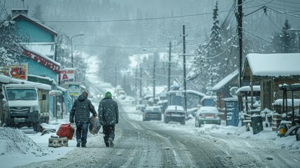 Northern towns bustle with activity as locals prepare for the long winter ahead, stocking up on provisions and firewood.
