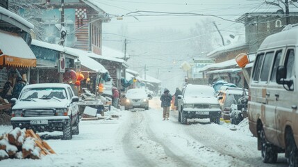 Northern towns bustle with activity as locals prepare for the long winter ahead, stocking up on provisions and firewood.