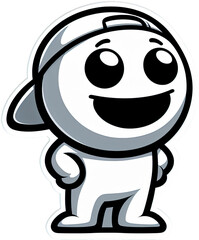 Obraz premium Eine kleine lustige Comicfigur im Vektor Sticker Format