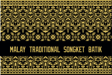 Malay traditional songket batik vector