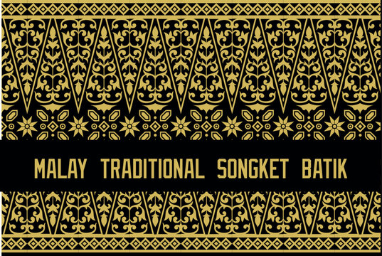Malay traditional songket batik vector