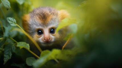 Naklejka premium a small animal in the bushes