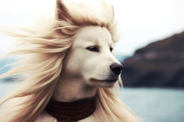 a dog with long hair