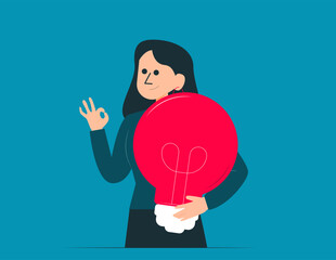 Person is showing a gesture okay. Best idea successful