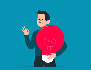 Person is showing a gesture okay. Best idea successful