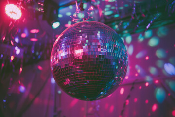 Obraz premium Disco Fever Night with Vibrant Dance Floor Lights