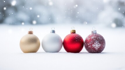a group of ornaments in a row