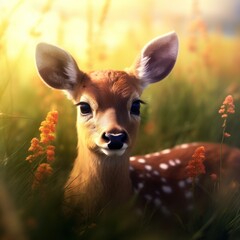 a deer in the grass