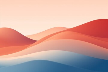 Fototapeta premium a colorful hills with blue and red waves
