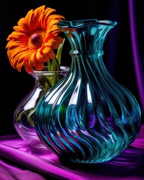 a vases with a flower in it
