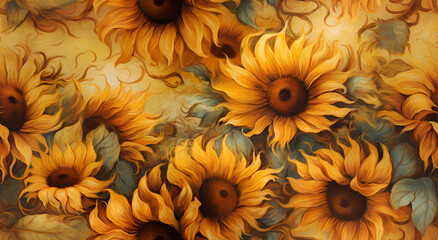pattern of sunflowers