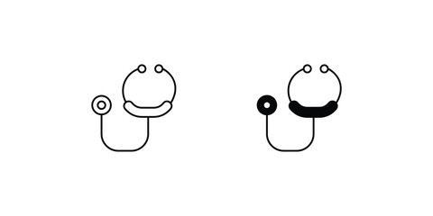 stethoscope icon with white background vector stock illustration