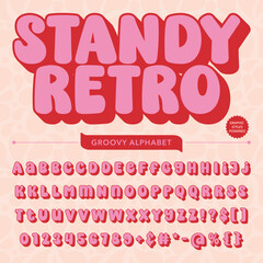 Standy Retro Vintage Display bold Font alphabet - obrazy, fototapety, plakaty