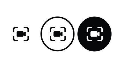 icon Screen Record black outline for web site design 
and mobile dark mode apps 
Vector illustration on a white background