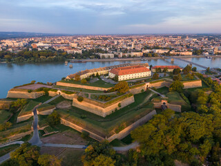 The aerial view of Petrovaradin fortresse near Novi Sad, Serbia