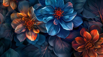 Abstract floral organic wallpaper background illustration hyper realistic 