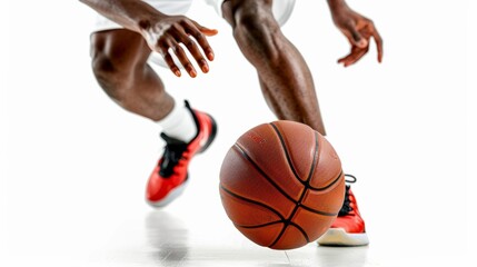 Naklejka premium Basketball player isolated on white background.