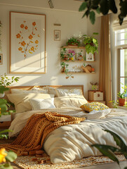 Modern bedroom indoor model room rendering