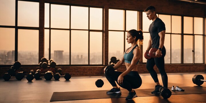woman with her personal trainer
