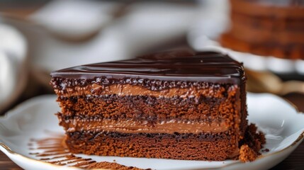 close-up of a delicious sacher cake