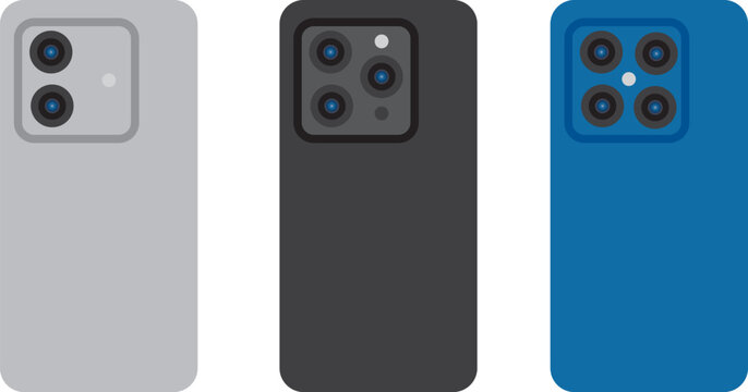 Camera phone lens mobile vector icon. Smart phone camera lense back concept