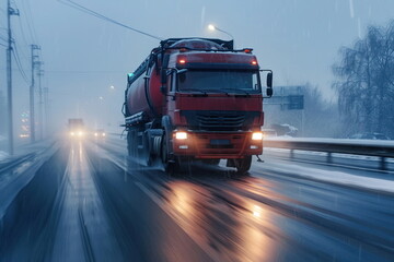 Transport vehicles running on the road
