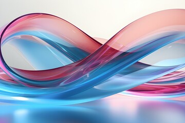 Fototapeta premium 3d illustration of a colorful stripes . Geometric stripes similar to waves, generated by AI.