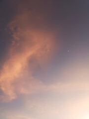 Fototapeta na wymiar Bright gentle sky at sunset