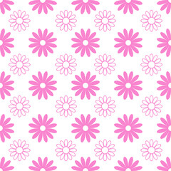 seamless pattern pink flowers design wallpaper