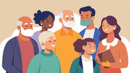 A group of elders sitting together sharing stories and memories of their ancestors who were freed on this day passing down the legacy of resilience. Vector illustration
