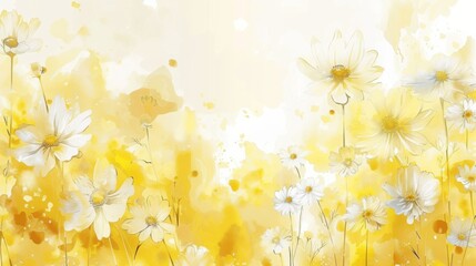 Yellow flower background vector illustration - obrazy, fototapety, plakaty