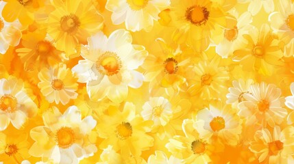 Yellow flower background vector illustration - obrazy, fototapety, plakaty
