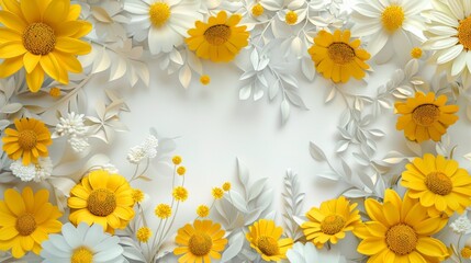 Yellow flower background vector illustration