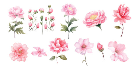 Water color flowers are suitable for wedding invitation elements