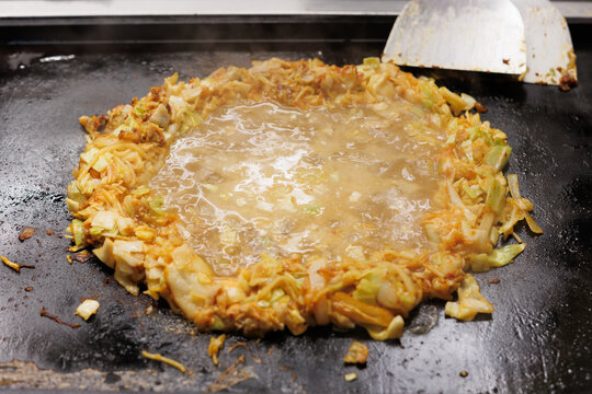 Monjyayaki, Japanese traditional teppanyaki. 