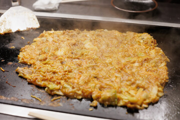 Monjyayaki, Japanese traditional teppanyaki. 