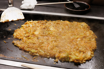 Monjyayaki, Japanese traditional teppanyaki. 