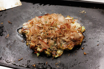 Okonomiyaki, Japanese traditional teppanyaki.