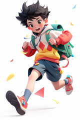 Cute fashion boys are running