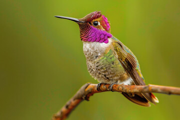 Costa's hummingbird, hummingbird perched on a branch,