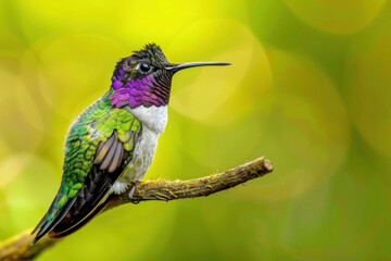 Costa's hummingbird, hummingbird perched on a branch,