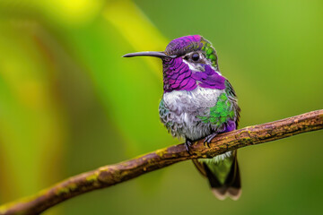 Costa's hummingbird, hummingbird perched on a branch,