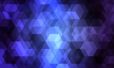 Abstract geometric triangular and hexagon pattern in light blue and purple.