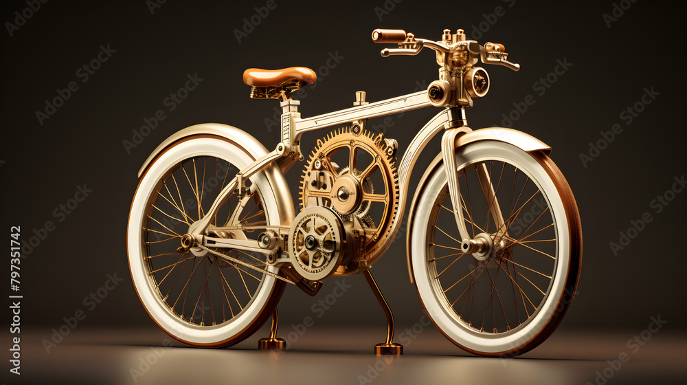 Wall mural 3d bicycle engine icon