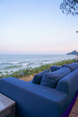 outdoor sofa with sea beach view