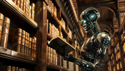 Humanoid robot read the book