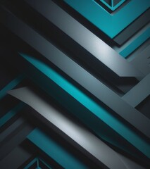 Obraz premium A sleek and modern background with geometric patterns in shades of blue, grey, black, and silver. 