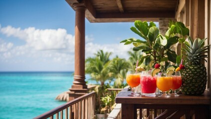 Drinks on a Tropical Balcony